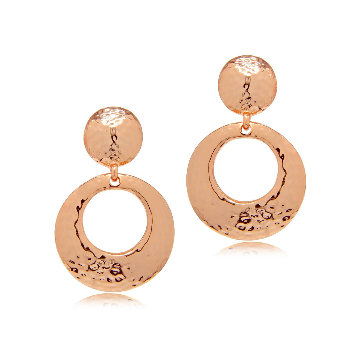 Ria textured rose gold earrings-DEMI+CO Jewellery