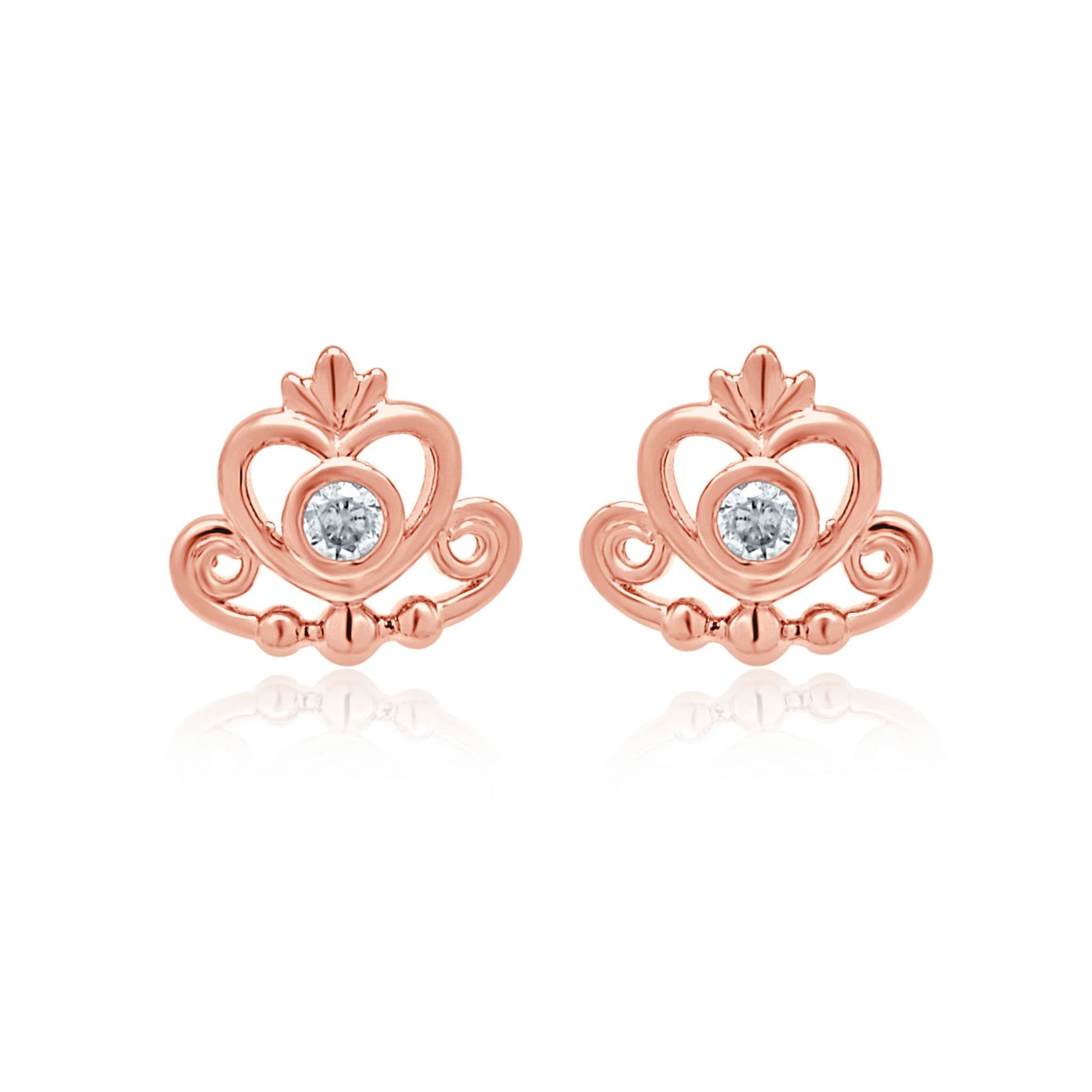 Rianna regal rose gold tiara earrings-DEMI+CO Jewellery
