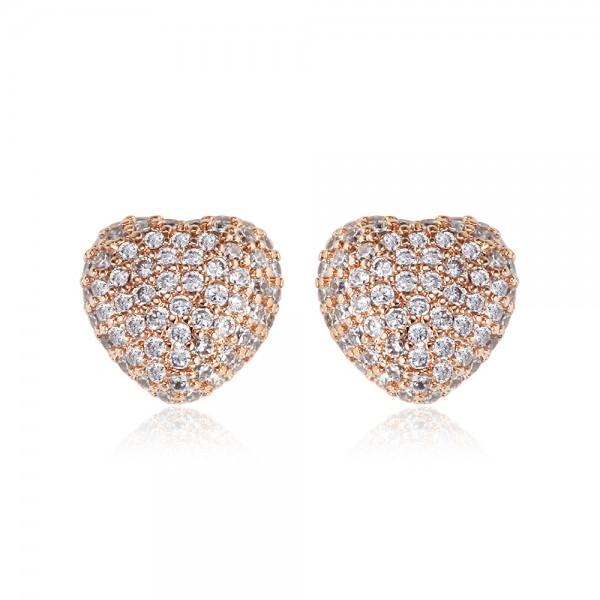Rita rose gold pave earrings-DEMI+CO Jewellery
