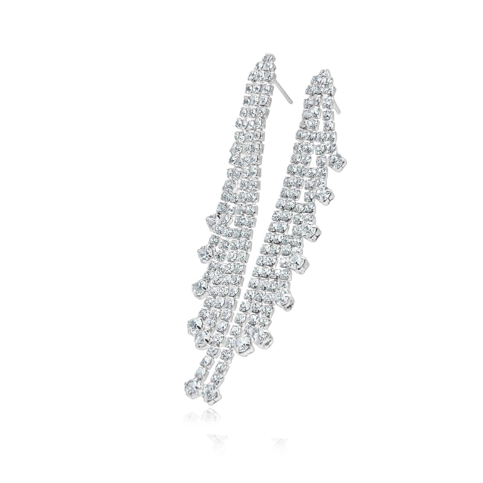 Ruby fringe diamante earrings-DEMI+CO Jewellery