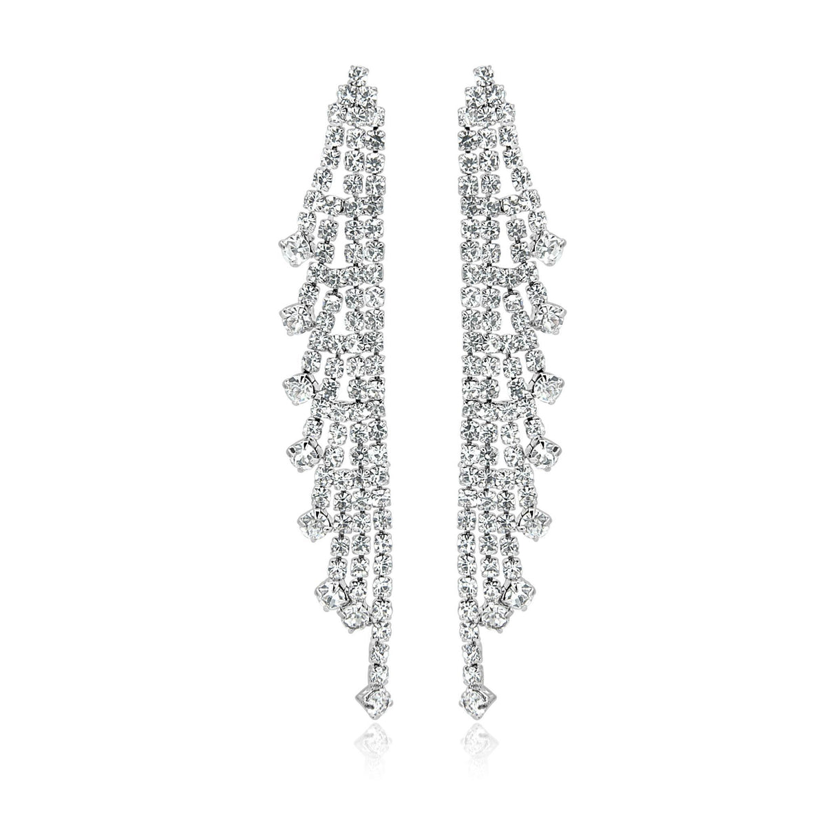 Ruby fringe diamante earrings-DEMI+CO Jewellery