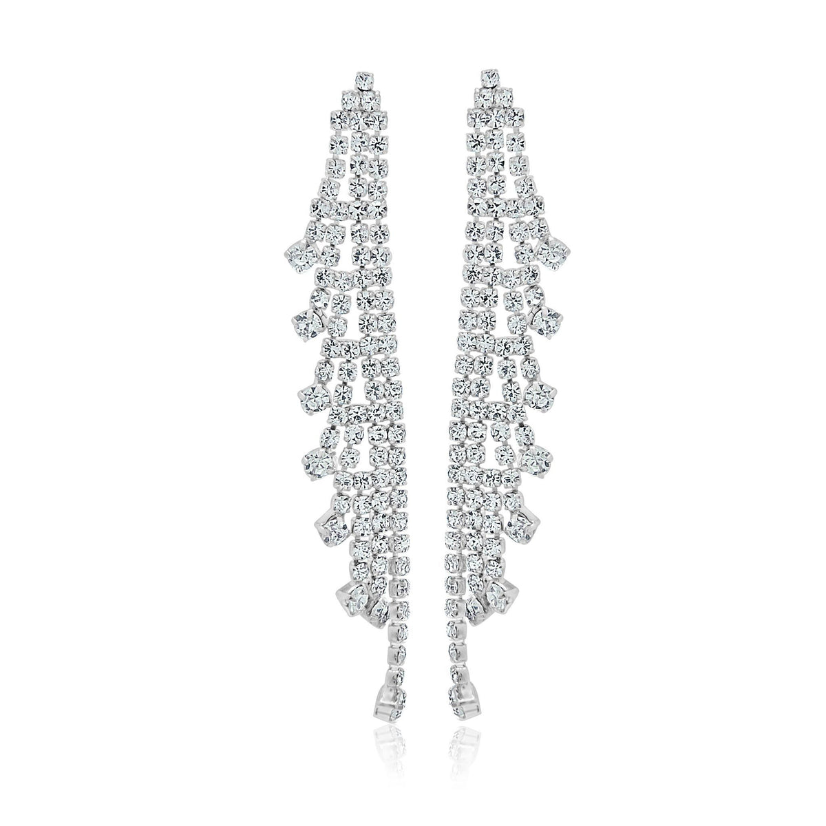 Ruby fringe diamante earrings-DEMI+CO Jewellery