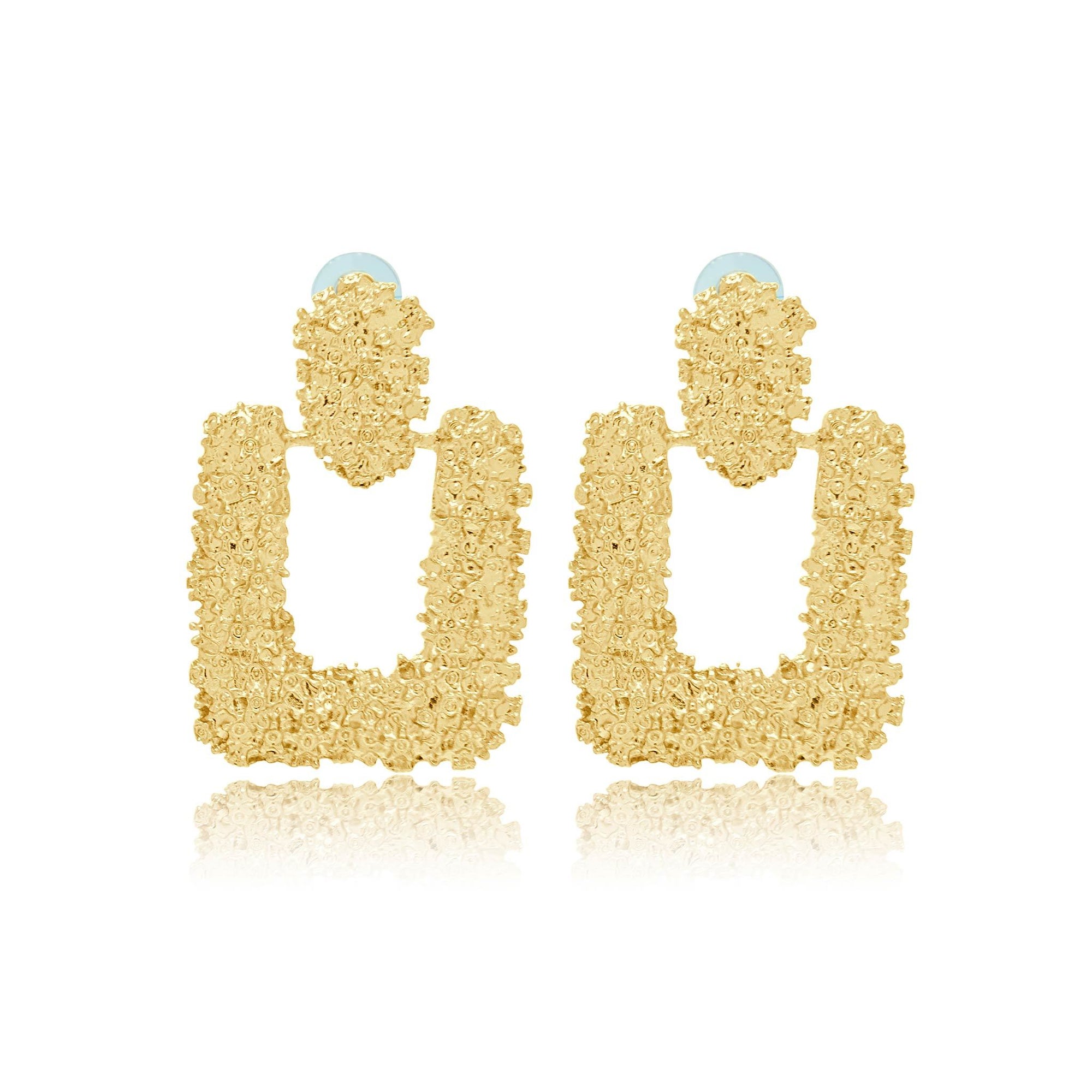 Serena textured gold effect statement earrings