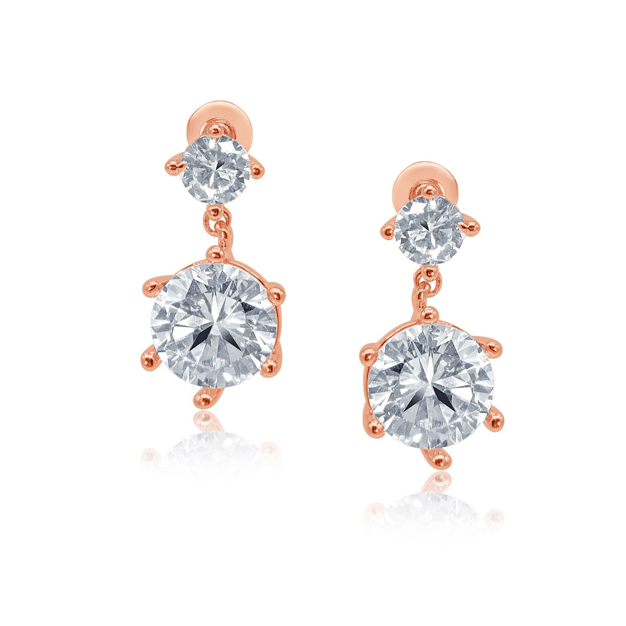 Shine bright crystal double drop earrings-DEMI+CO Jewellery