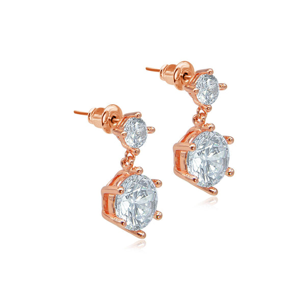 Rose gold crystal drop earrings | Number 1 for rose gold jewellery ...