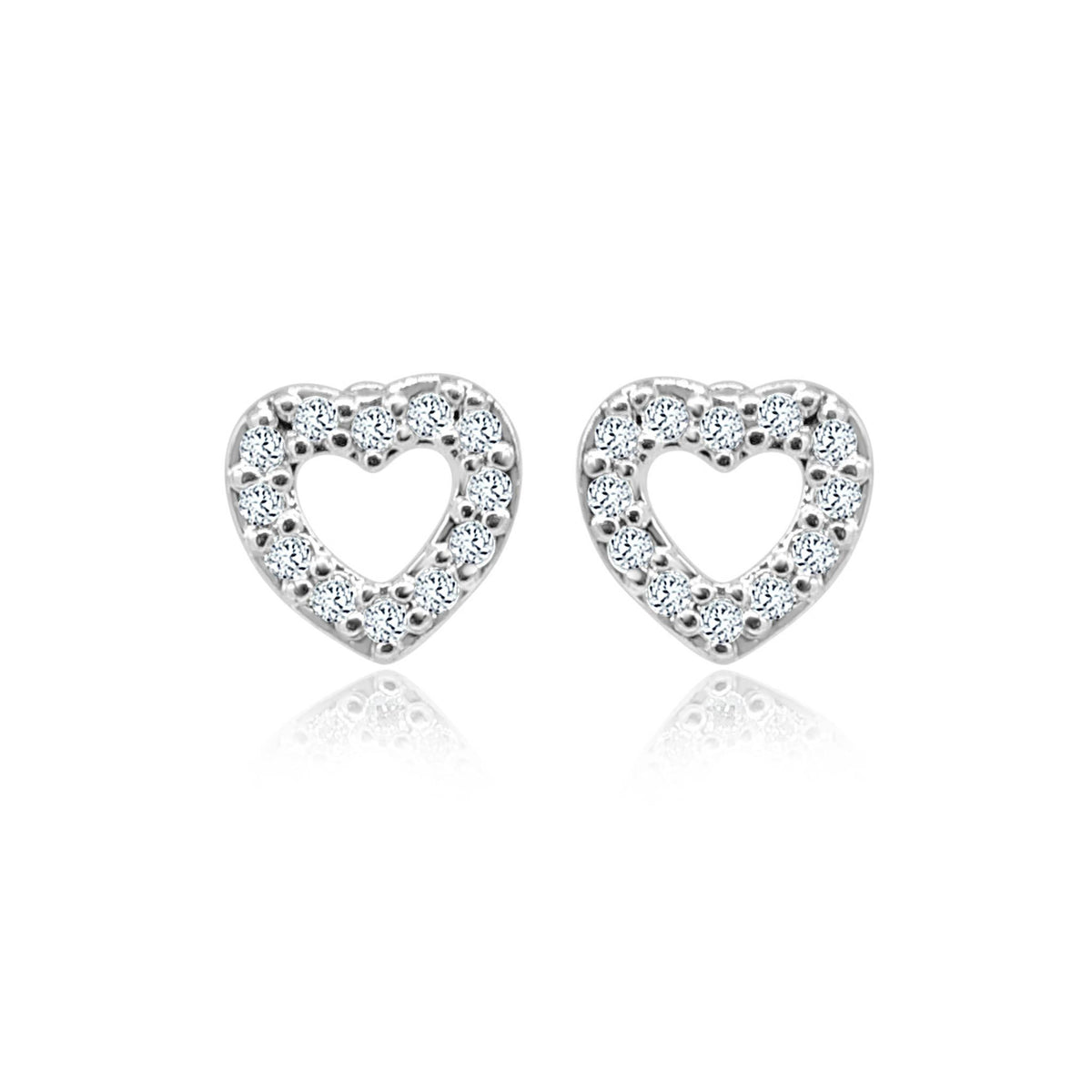 Sienna silver open heart earrings-DEMI+CO Jewellery