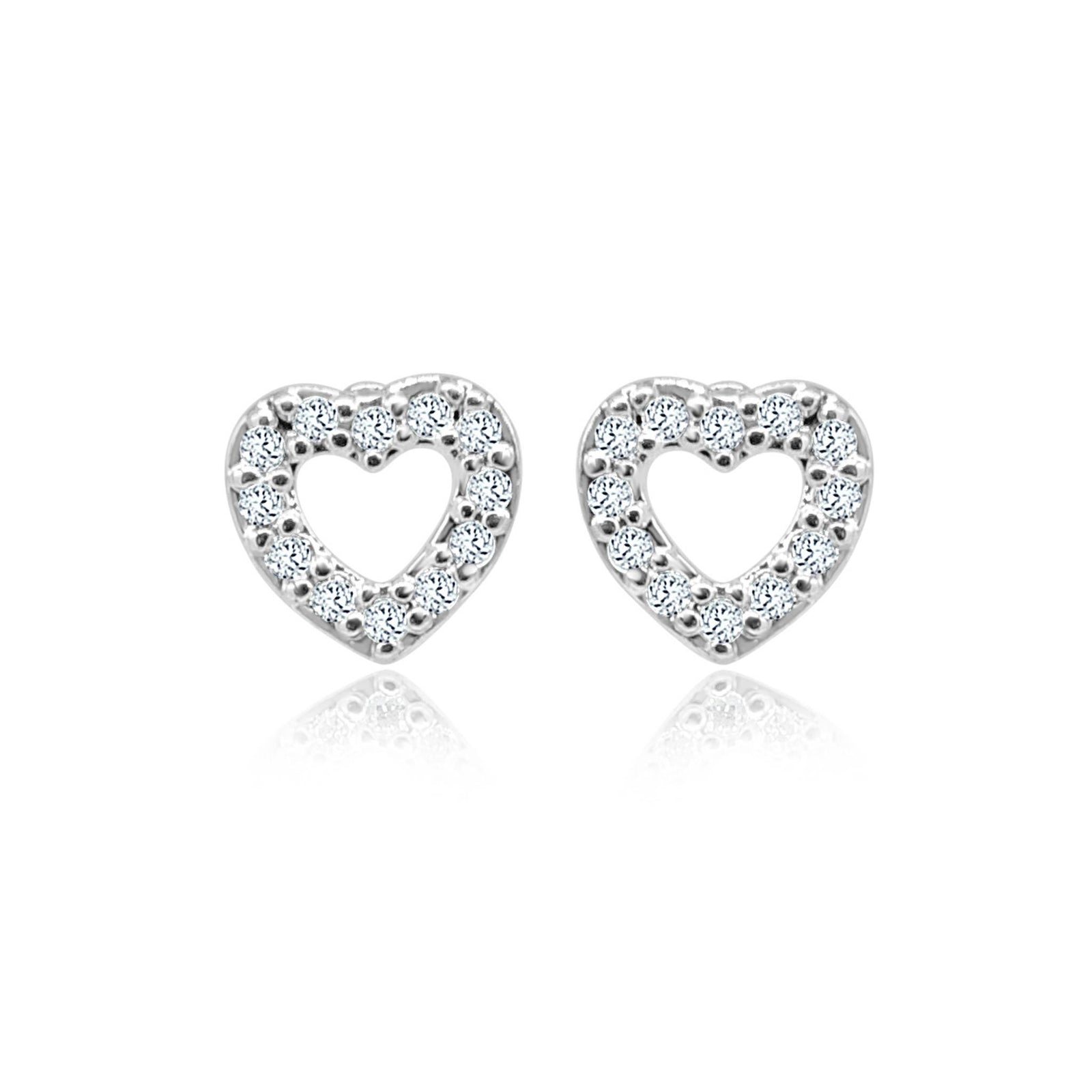 Sienna silver open heart earrings-DEMI+CO Jewellery