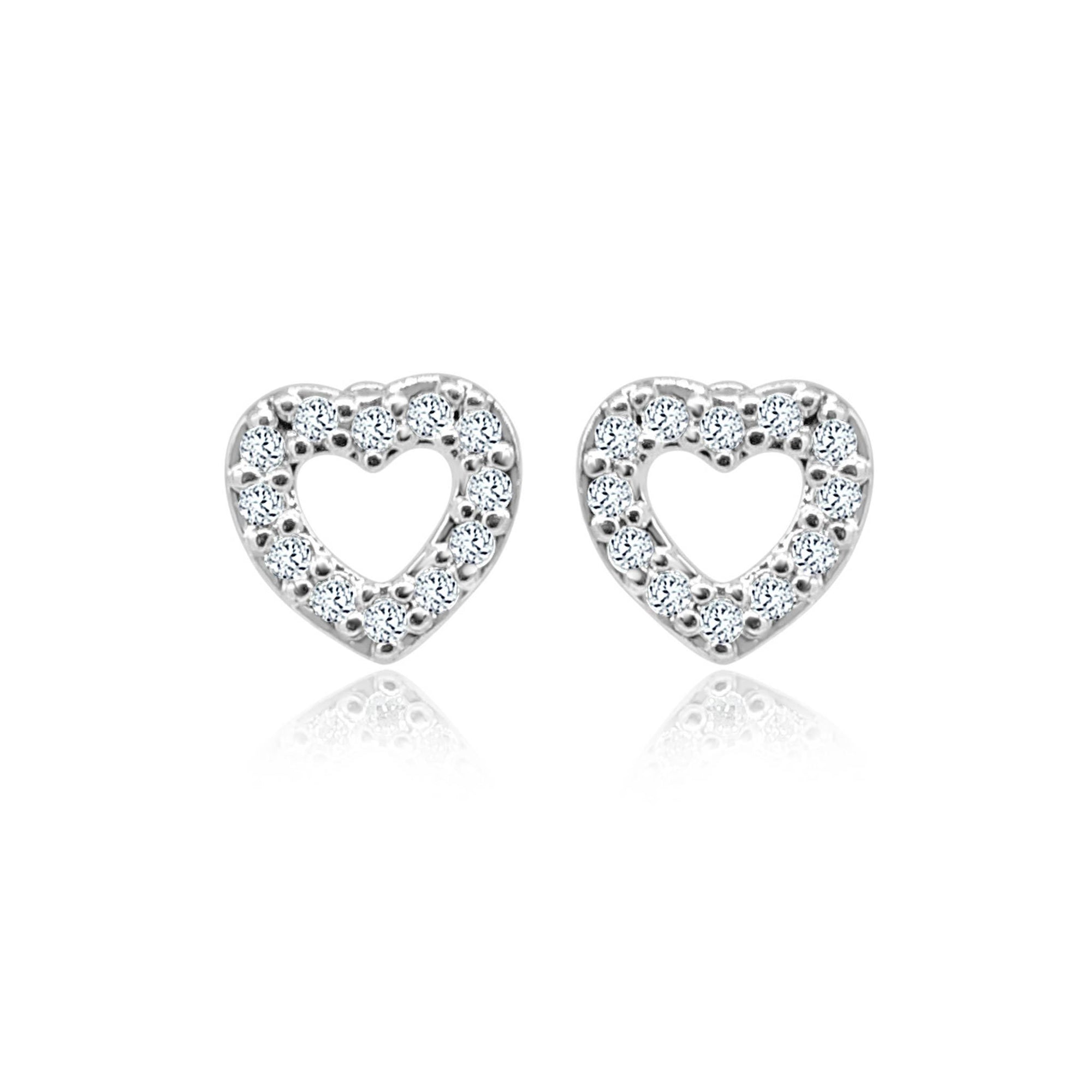 Sienna silver open heart earrings-DEMI+CO Jewellery