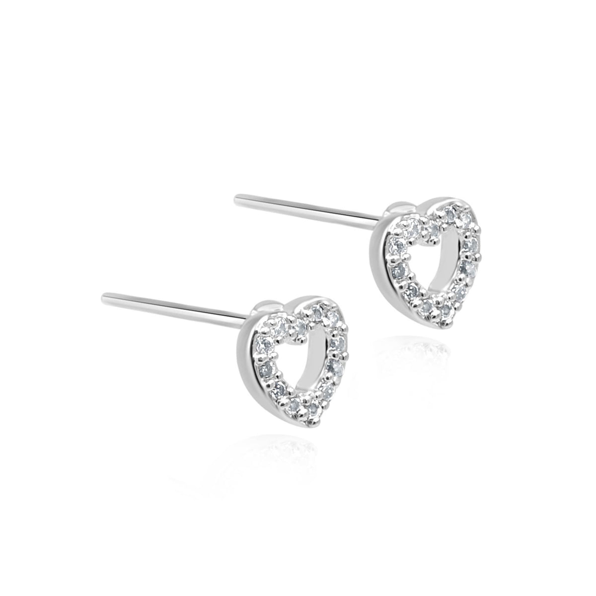 Silver open heart earrings | Number 1 for earrings | Demi & Co ...