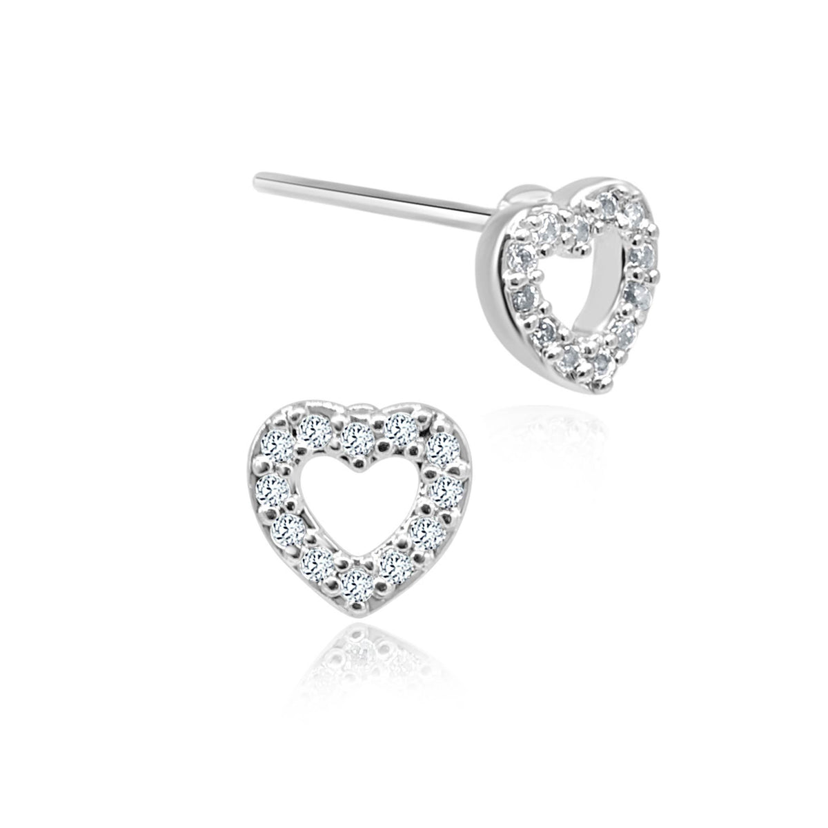 Sienna silver open heart earrings-DEMI+CO Jewellery
