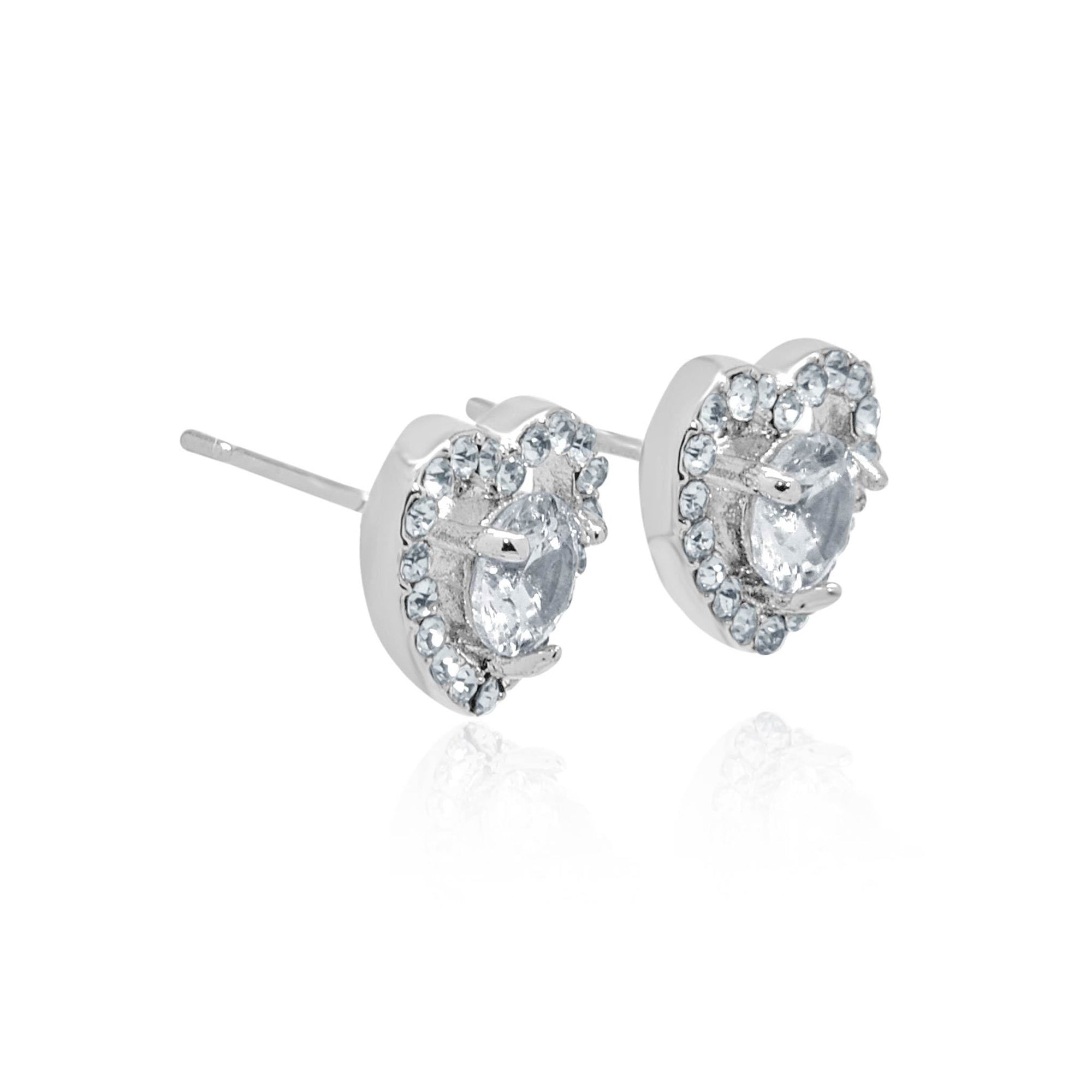 Skye heart circle stud earrings-DEMI+CO Jewellery