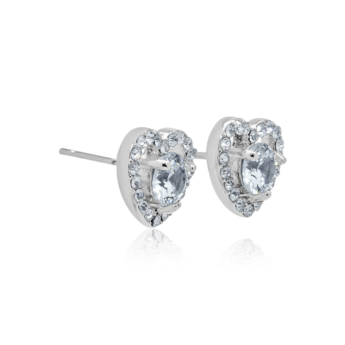 Skye heart circle stud earrings-DEMI+CO Jewellery