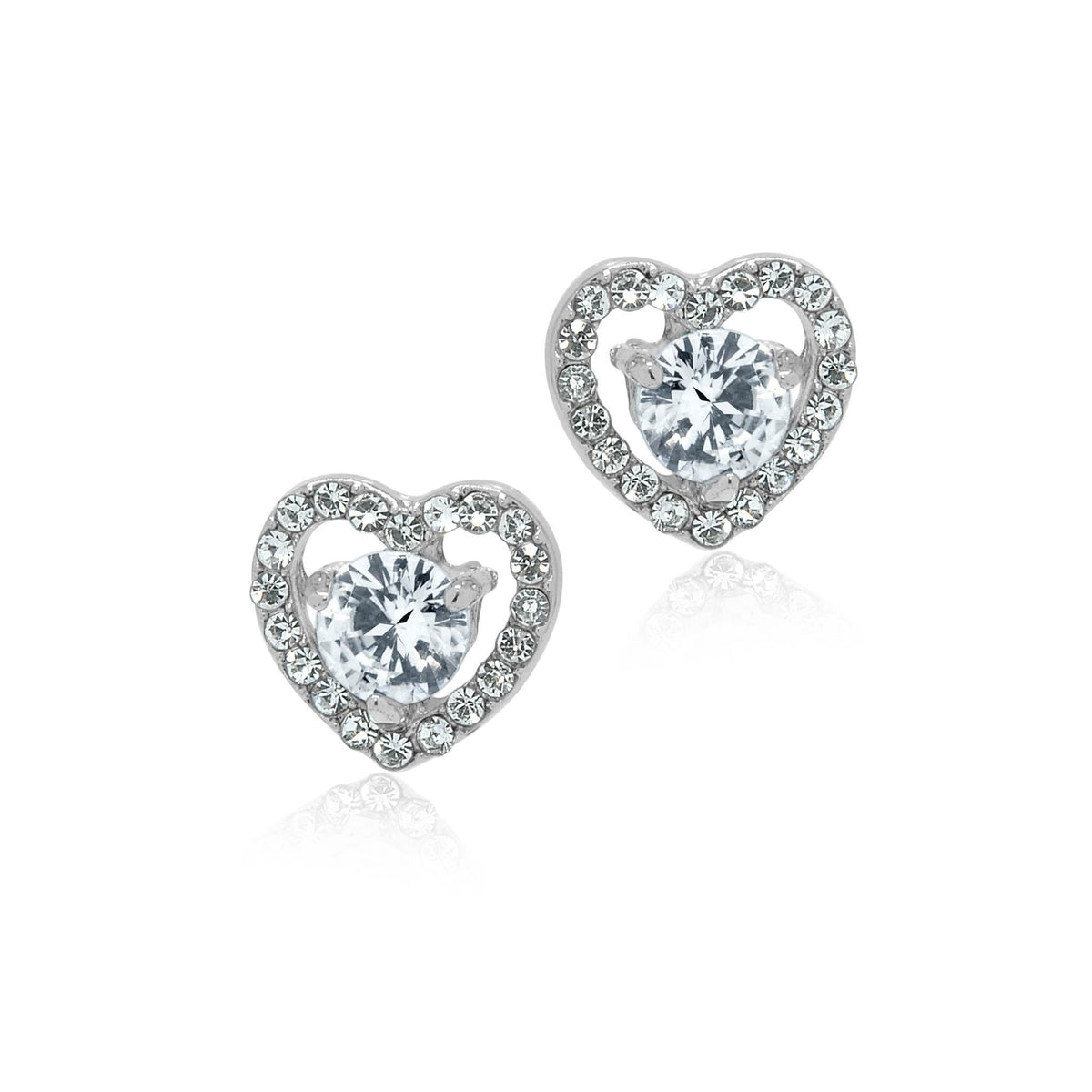 Skye heart circle stud earrings-DEMI+CO Jewellery