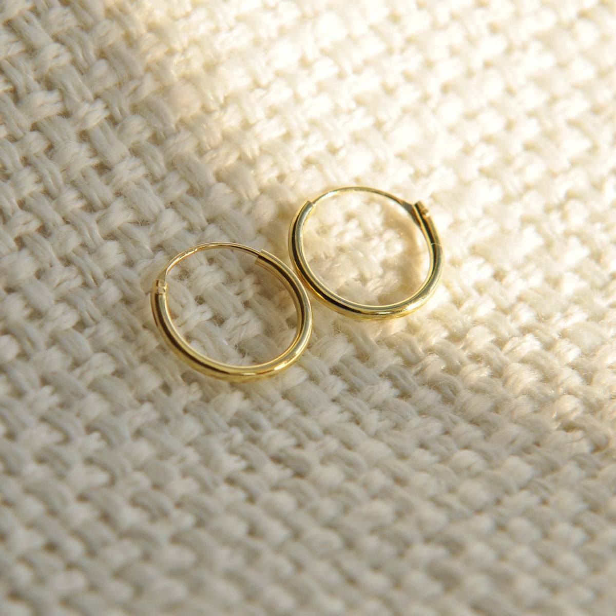 10mm gold huggie earrings