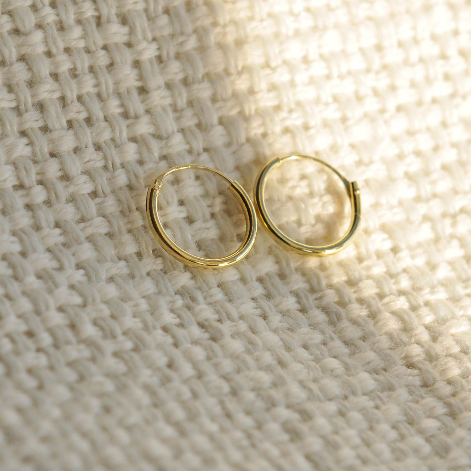 10mm gold huggie earrings
