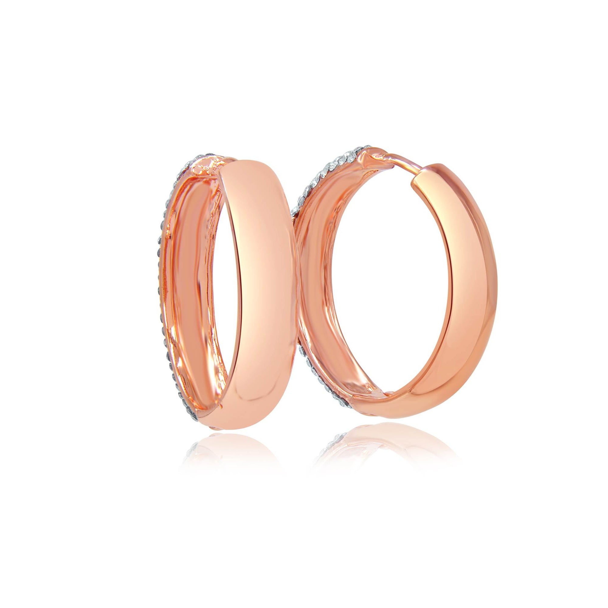 Stella diva rose gold crystal hoop earrings-DEMI+CO Jewellery