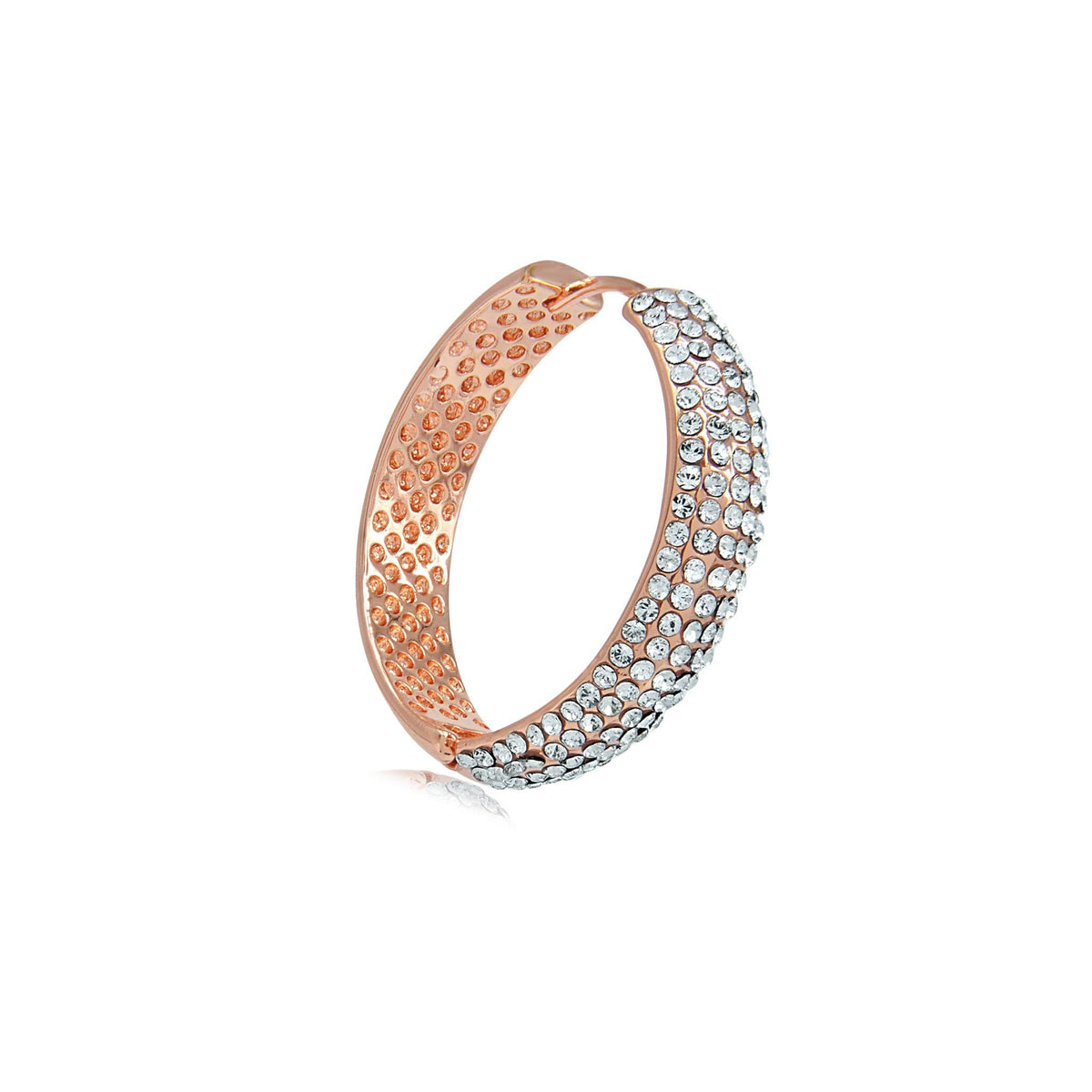 Stella diva rose gold crystal hoop earrings-DEMI+CO Jewellery