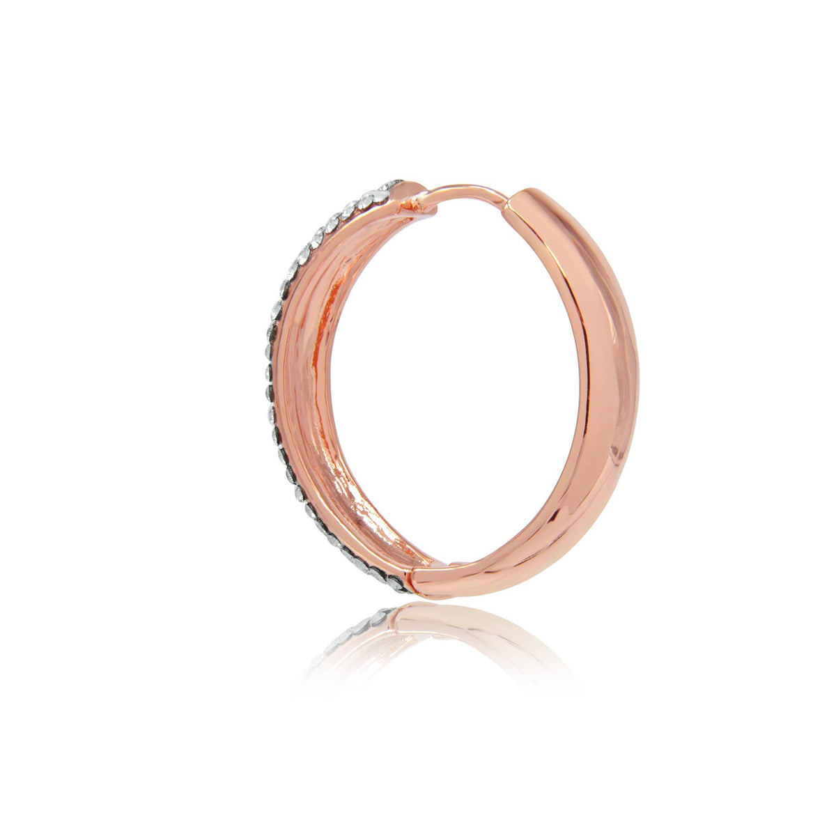Stella diva rose gold crystal hoop earrings-DEMI+CO Jewellery