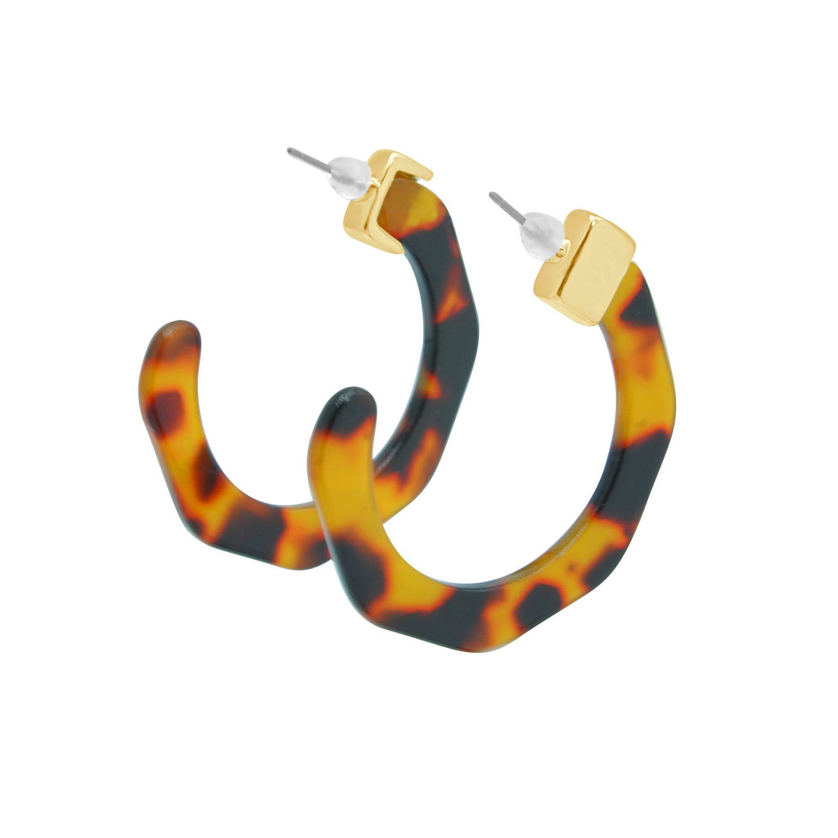 Tame cat geometric resin earrings-DEMI+CO Jewellery