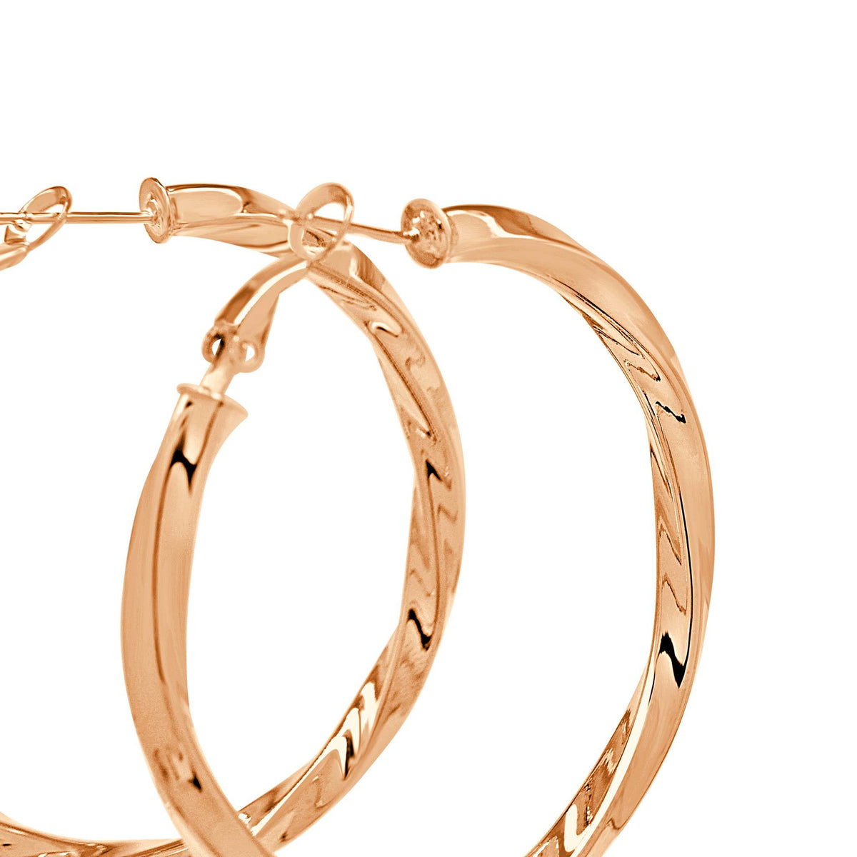 Twisted love rose gold hoops-DEMI+CO Jewellery