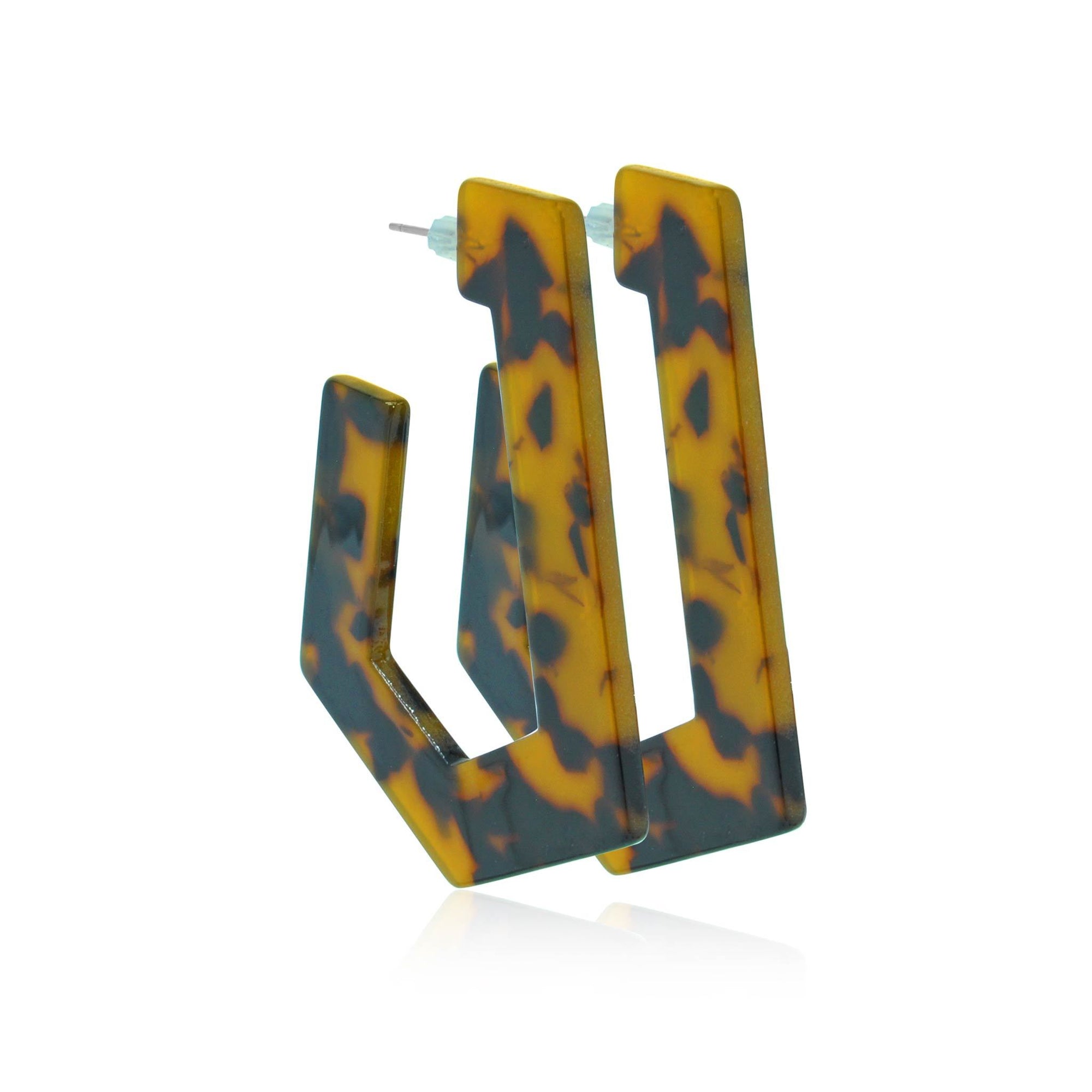 Wild cat geometric resin earrings-DEMI+CO Jewellery