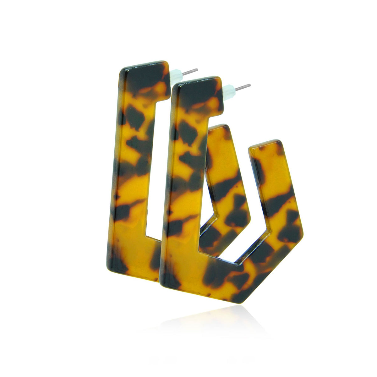 Wild cat geometric resin earrings-DEMI+CO Jewellery