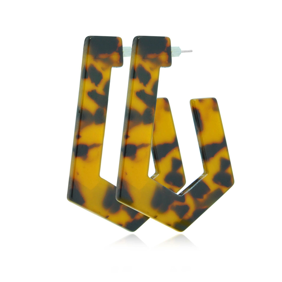 Wild cat geometric resin earrings-DEMI+CO Jewellery