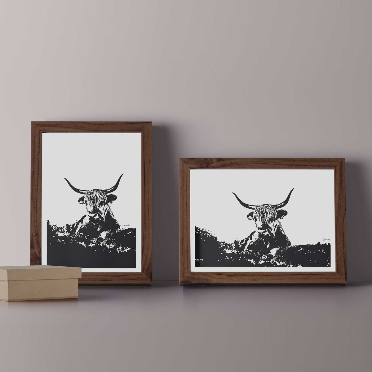 highland cow art print