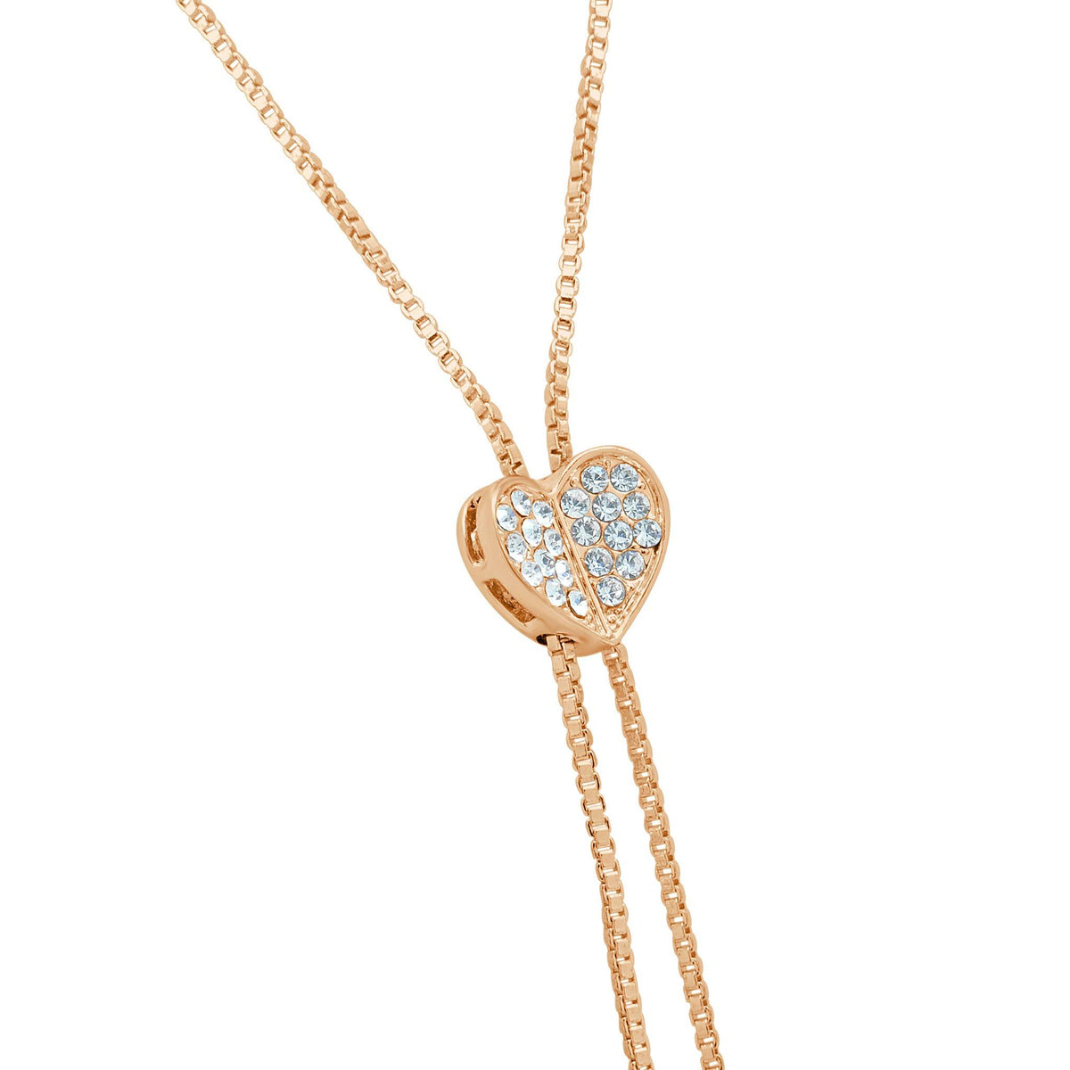 Yours forever rose gold lariat heart Necklace-DEMI+CO Jewellery